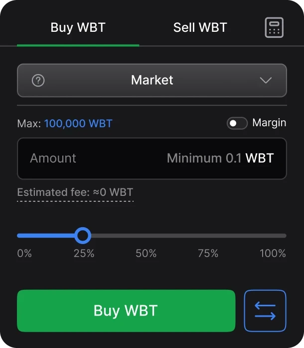 Buy or exchange WBT